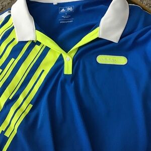 Adidas Royal Blue Polo with Lime Logo